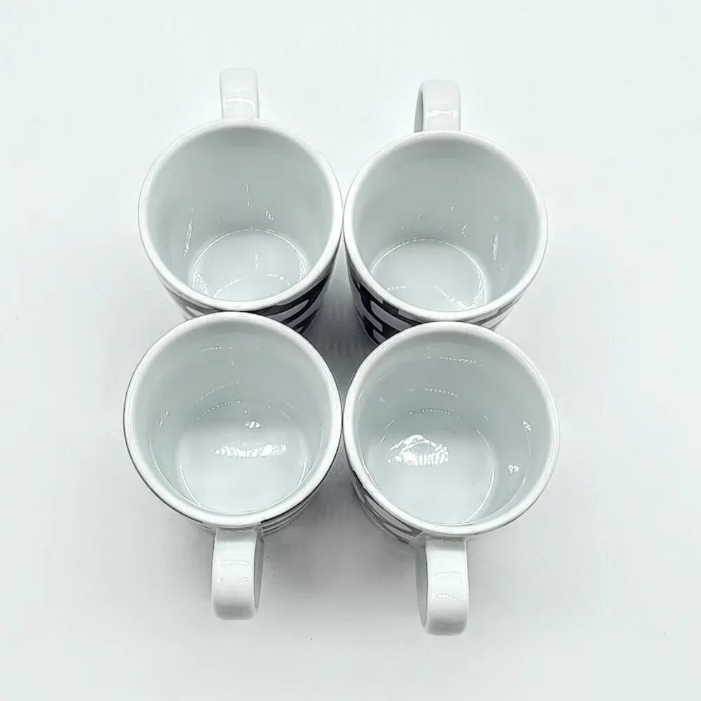 Crate & Barrel Demitasse Porcelain Espresso Cup Saucer 8-Pc Set